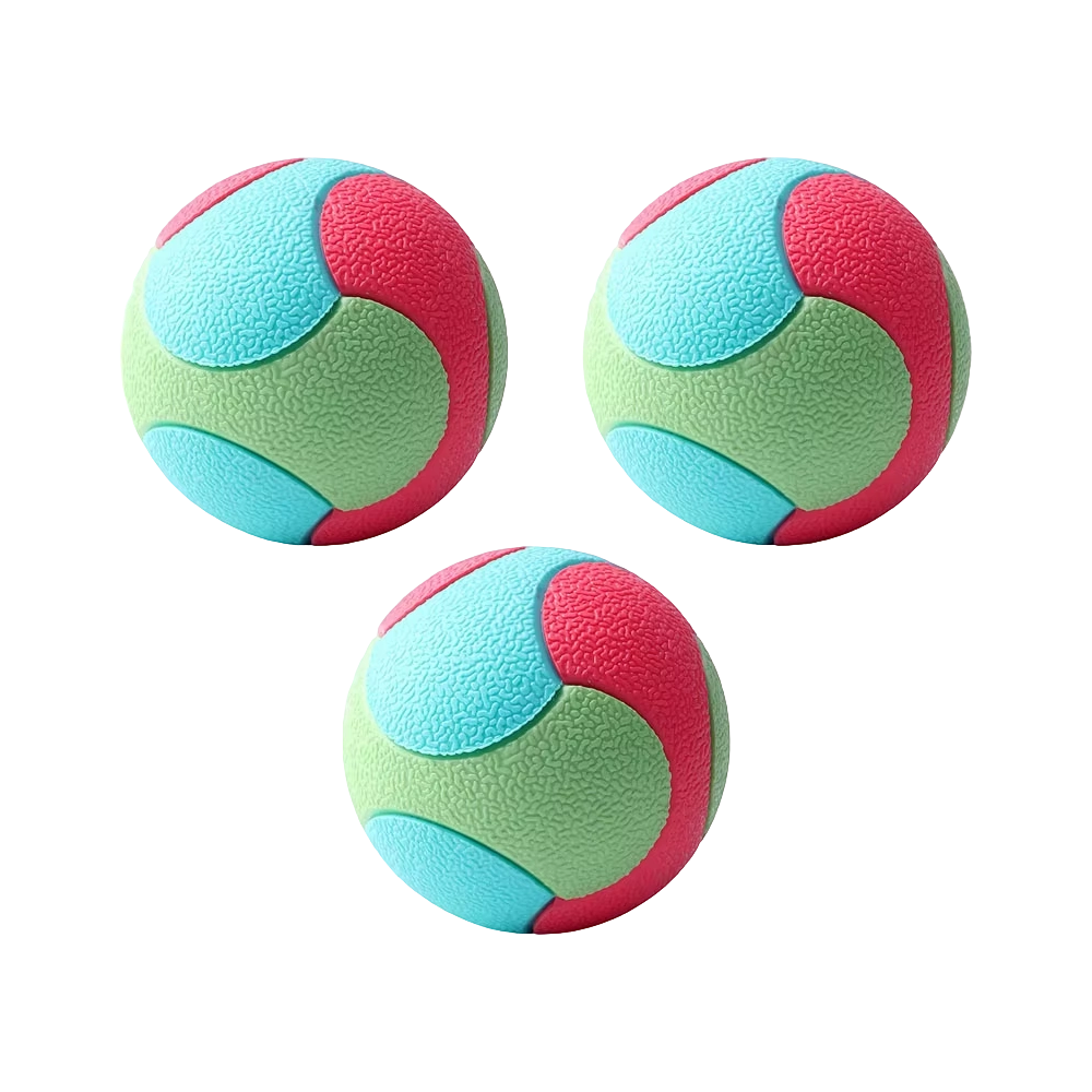  Pet Toy Ball - Color-Blocked Solid TPR Ball