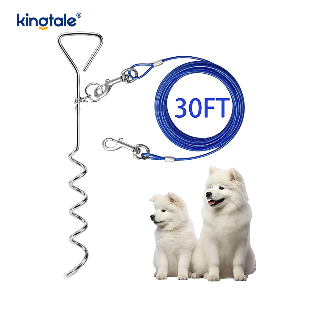 Dog Tie Out Cable and Stake 30ft Outside Leash&Chain 