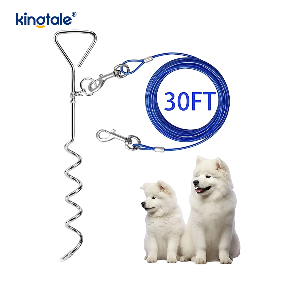 Dog Tie Out Cable and Stake 30ft Outside Leash&Chain Dog Tie Out Cable and Stake 30ft Outside Leash&Chain