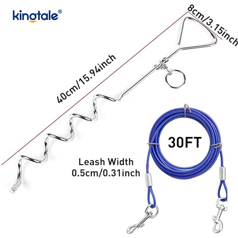 Dog Tie Out Cable and Stake 30ft Outside Leash&Chain Dog Tie Out Cable and Stake 30ft Outside Leash&Chain