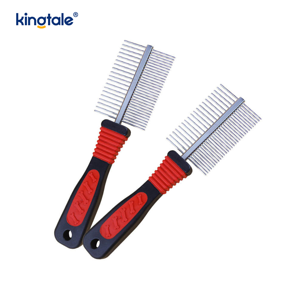 Double-Sided Dog Comb Tick & Flea Comb Dog Grooming Brush For Small Breeds & Puppies