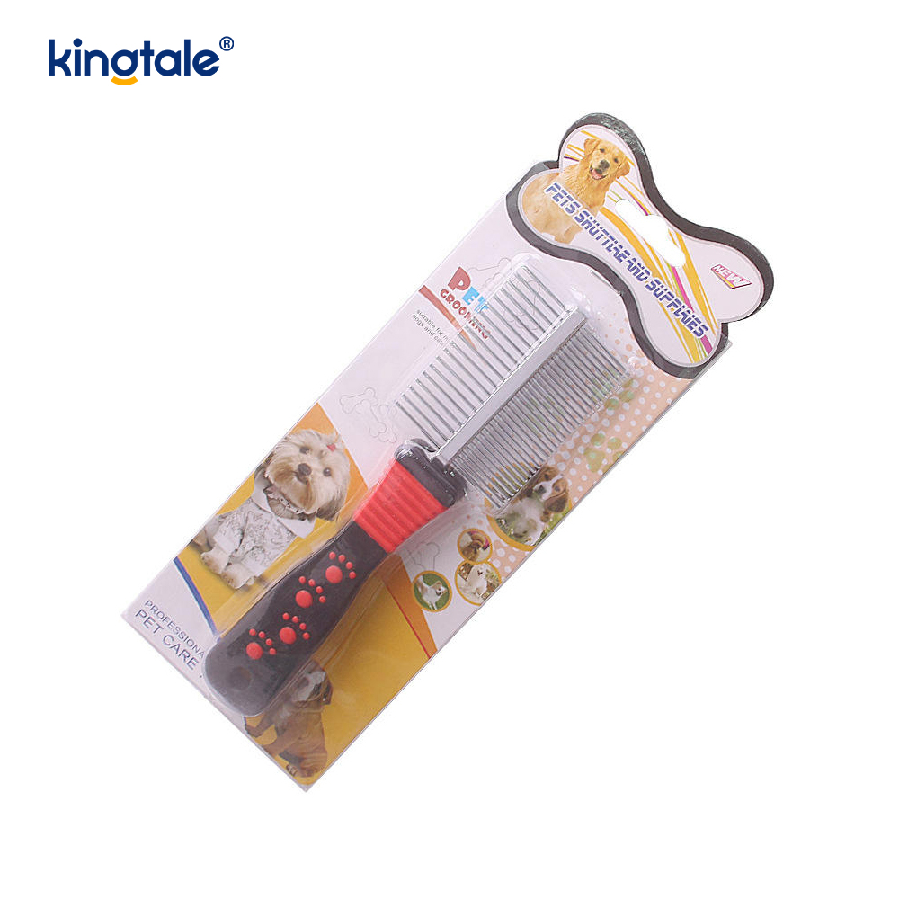 Double-Sided Dog Comb Tick & Flea Comb Dog Grooming Brush For Small Breeds & Puppies