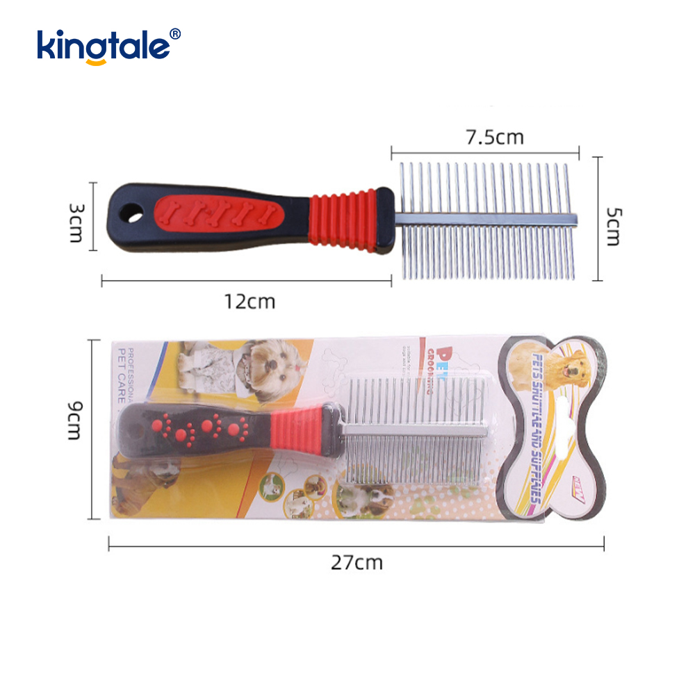 Double-Sided Dog Comb Tick & Flea Comb Dog Grooming Brush For Small Breeds & Puppies