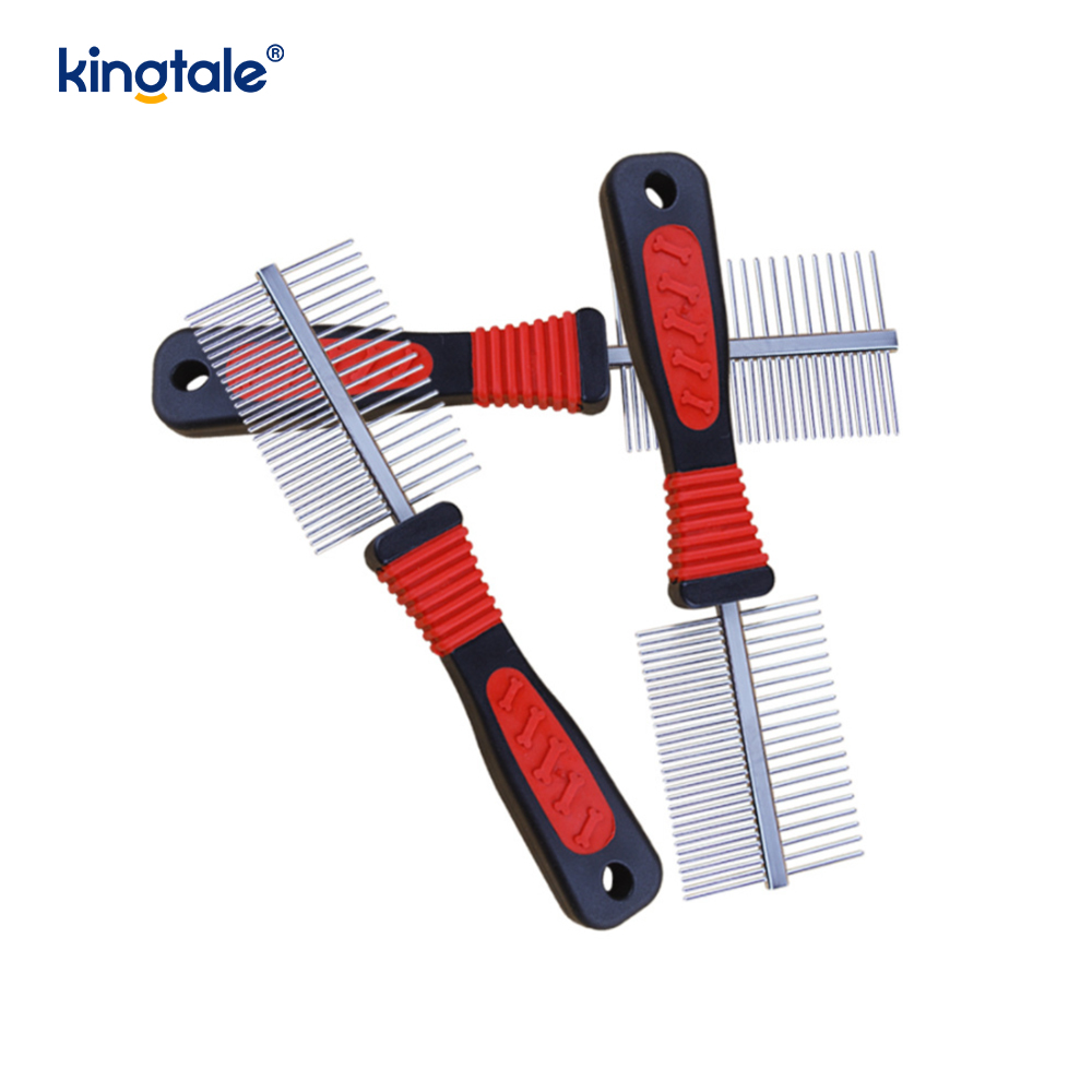 Double-Sided Dog Comb Tick & Flea Comb Dog Grooming Brush For Small Breeds & Puppies