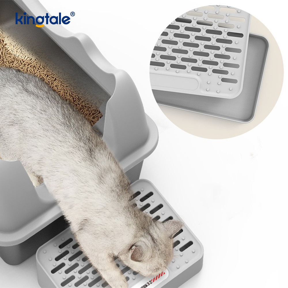 Stainless Steel Cat Litter Box With Foot Pedal Metal Litter Pan High Sided, Never