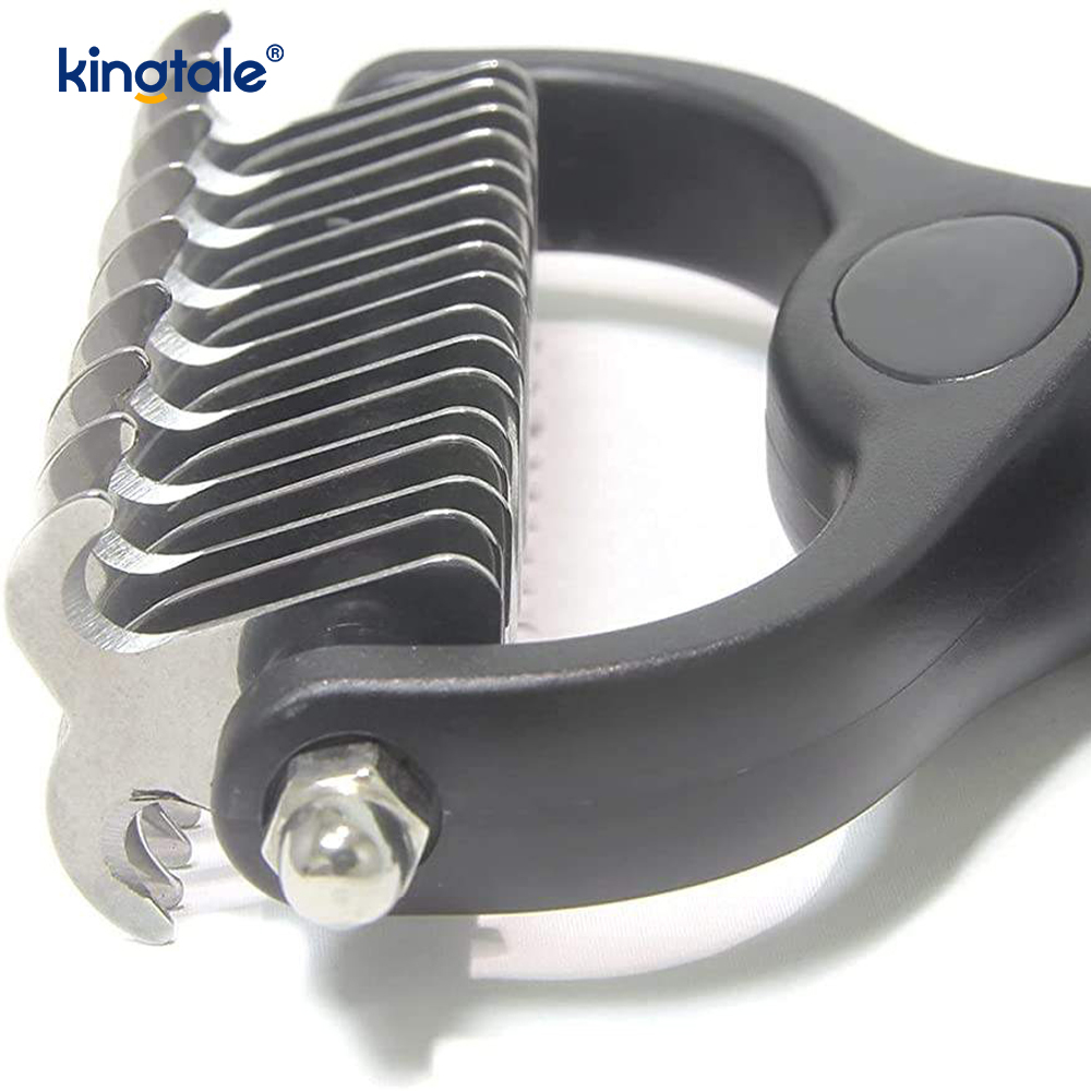 Pet Grooming Rake Double-Sided Deshedding Dematting Tool, Undercoat Rake For Dogs & Cats