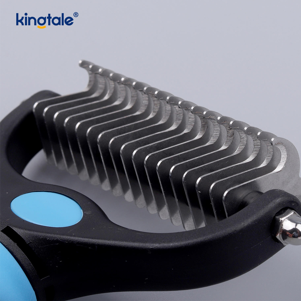 Pet Grooming Rake Double-Sided Deshedding Dematting Tool, Undercoat Rake For Dogs & Cats