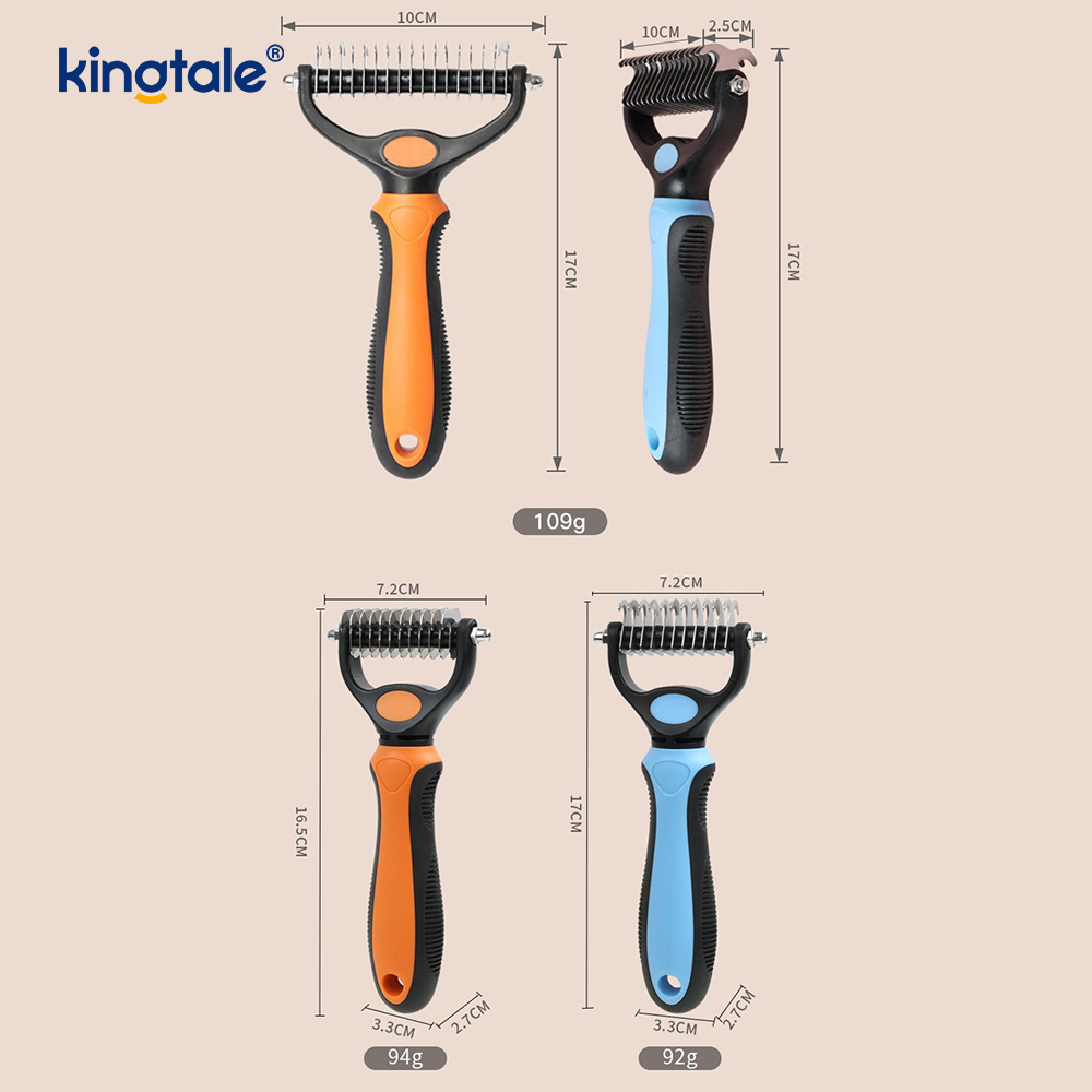 Pet Grooming Rake Double-Sided Deshedding Dematting Tool, Undercoat Rake For Dogs & Cats