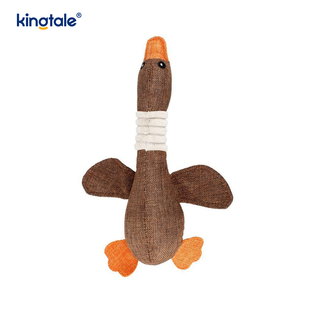 Pet Plush Squeaking Toy Goose Resistance to Bite for Cleaning Teeth