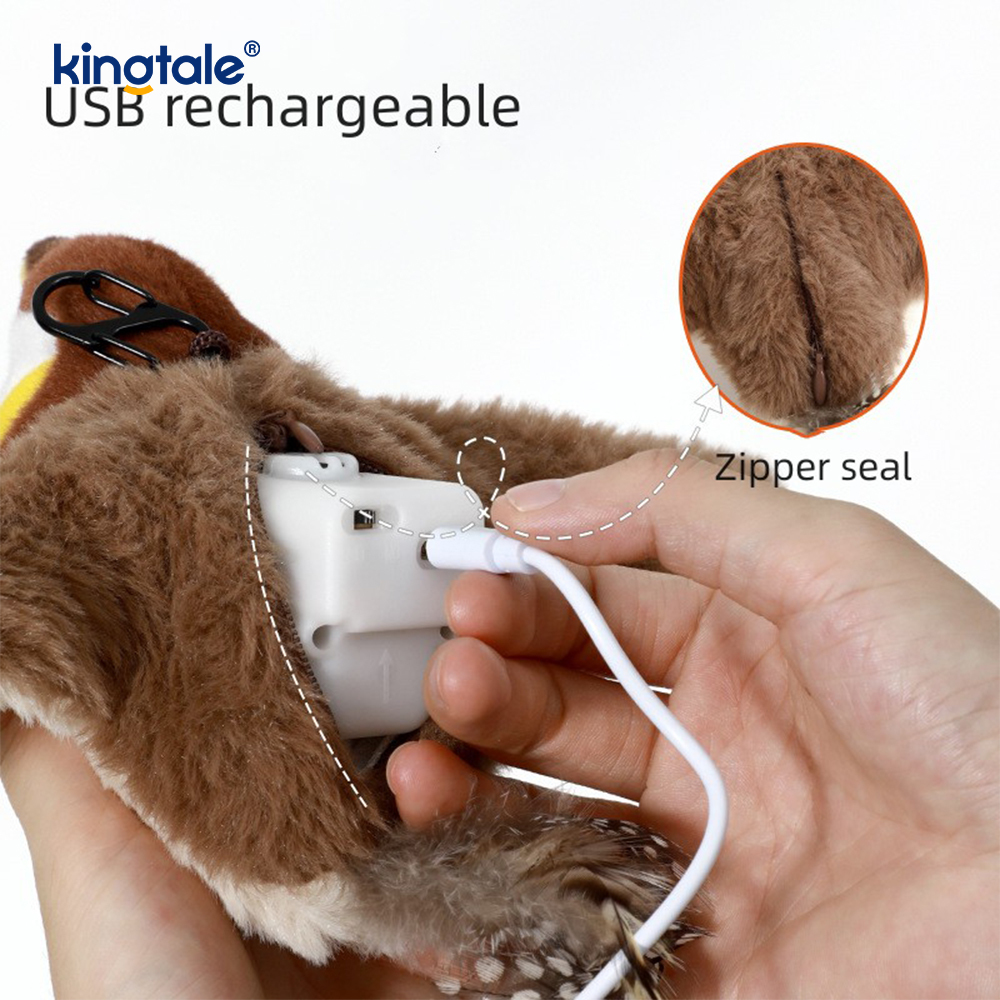 Simulated Sparrow Pet Plush Toy For All Breeds Cat Kicker Catnip Toys Sparrow