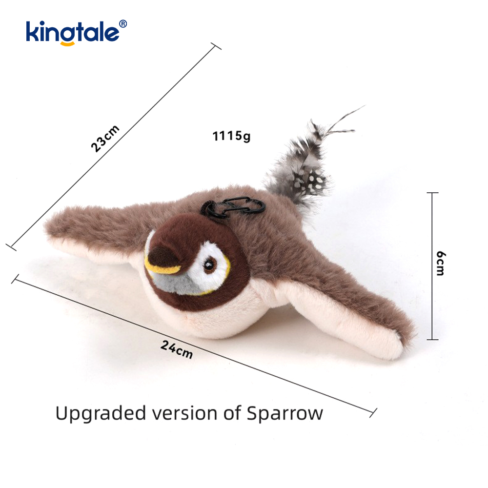 Simulated Sparrow Pet Plush Toy For All Breeds Cat Kicker Catnip Toys Sparrow