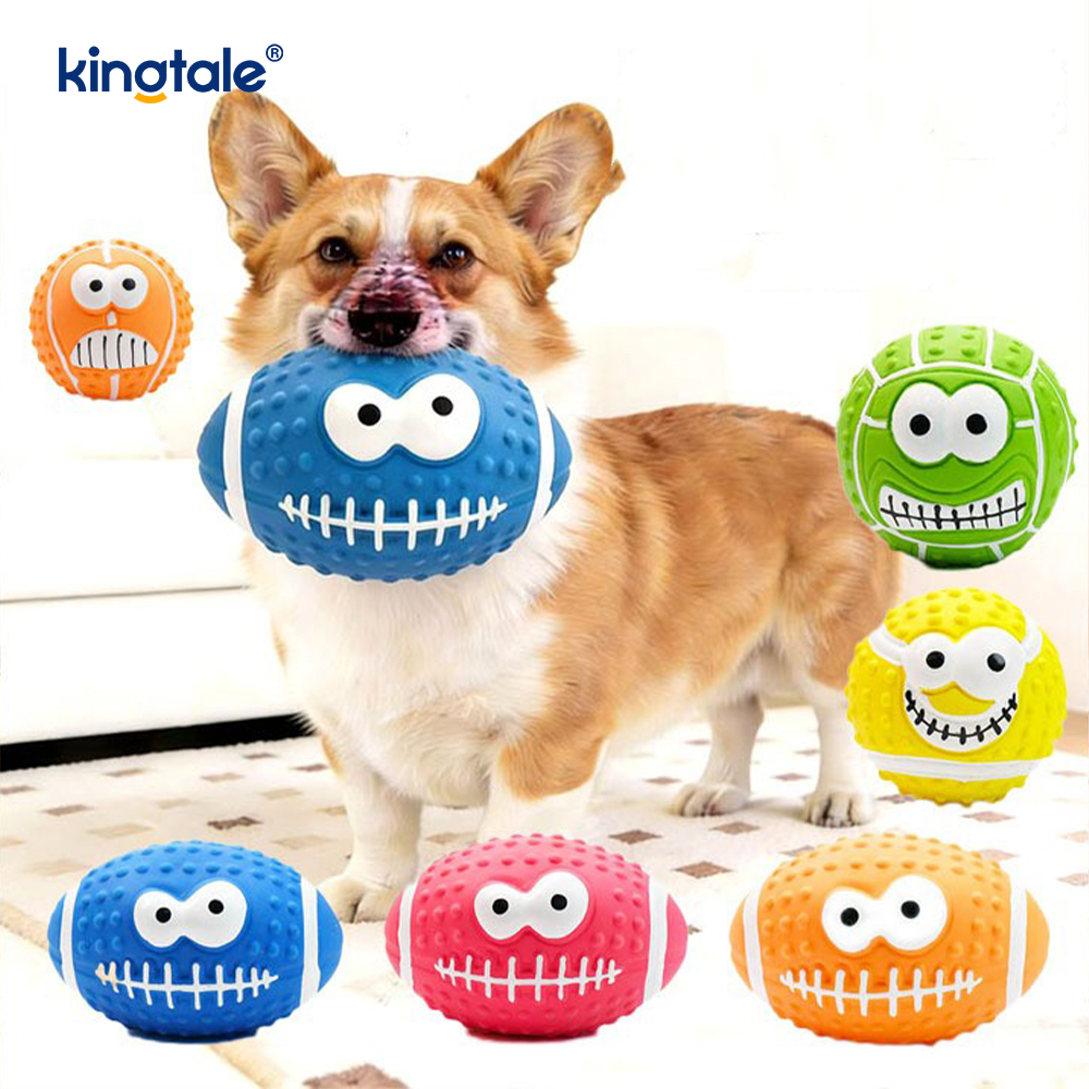 Pet Toy Latex Making Sound Smiley Face Ball Indoor And Outdoor