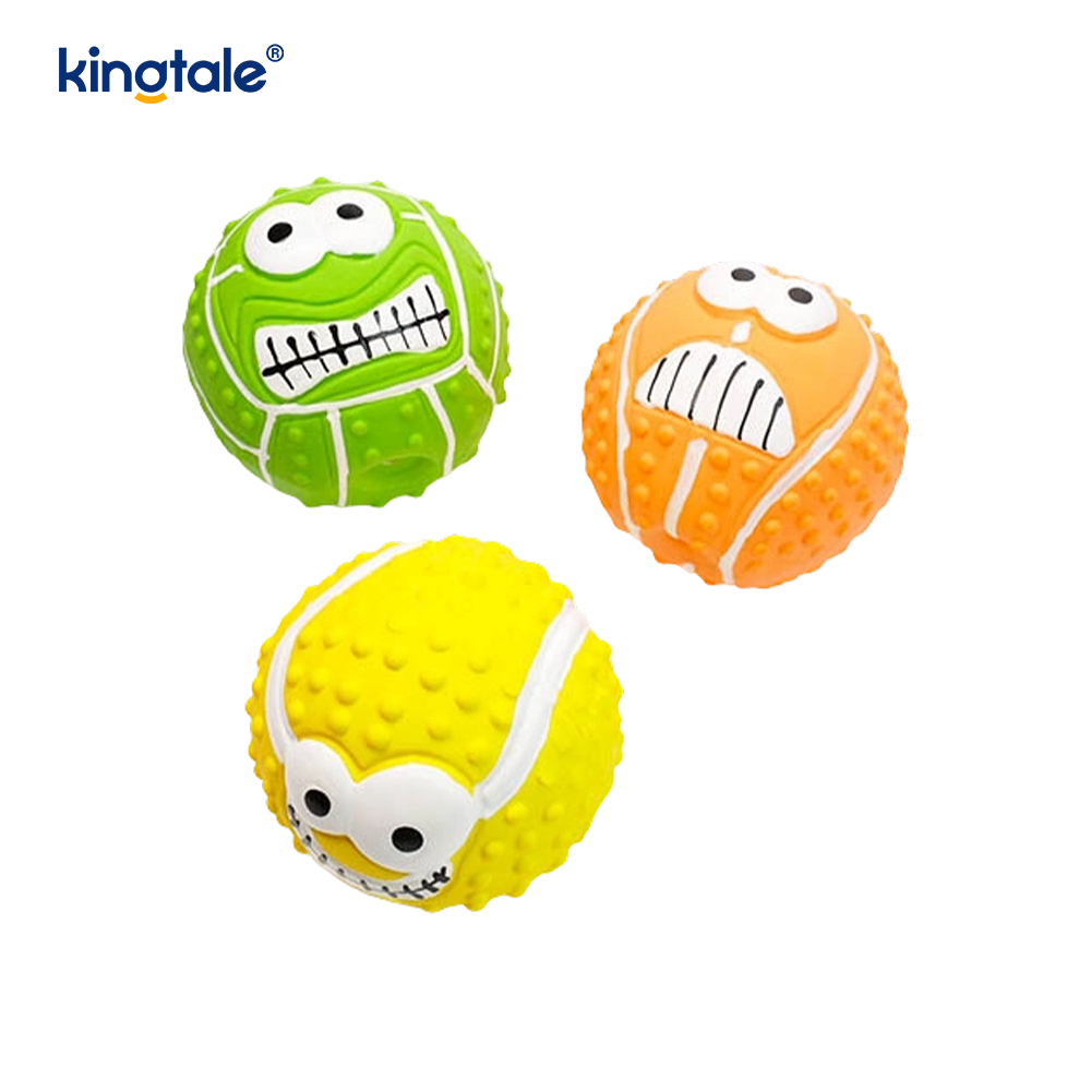 Pet Toy Latex Making Sound Smiley Face Ball Indoor And Outdoor