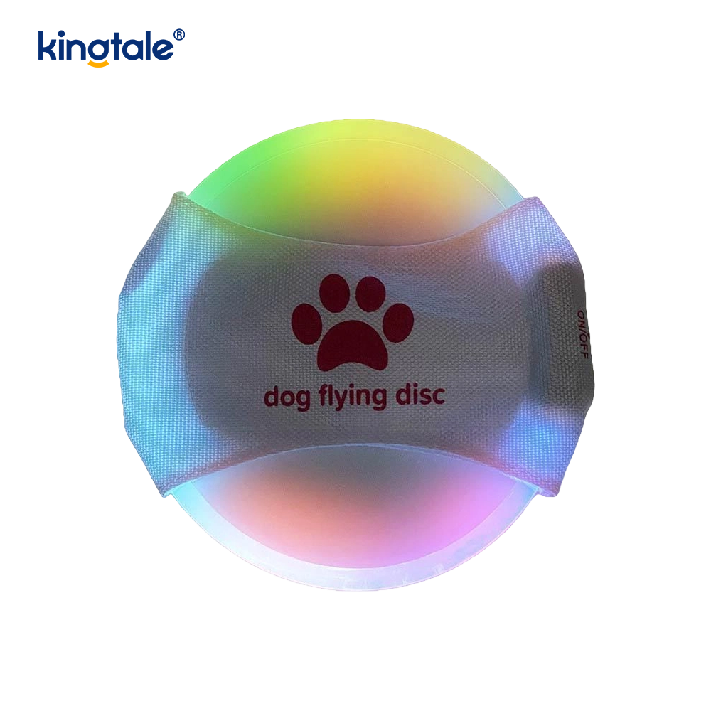 Pet Light-Up Frisbee High Visibility Lighted Pet Training Throwing Playing For Exercise