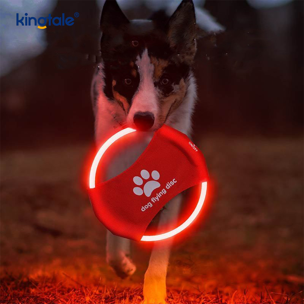 Pet Light-Up Frisbee High Visibility Lighted Pet Training Throwing Playing For Exercise