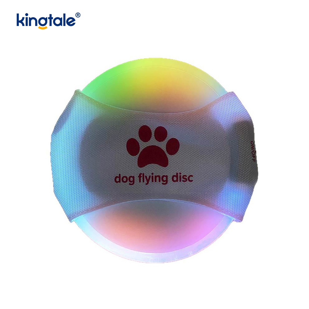 Pet Light-Up Frisbee High Visibility Lighted Pet Training Throwing Playing For Exercise