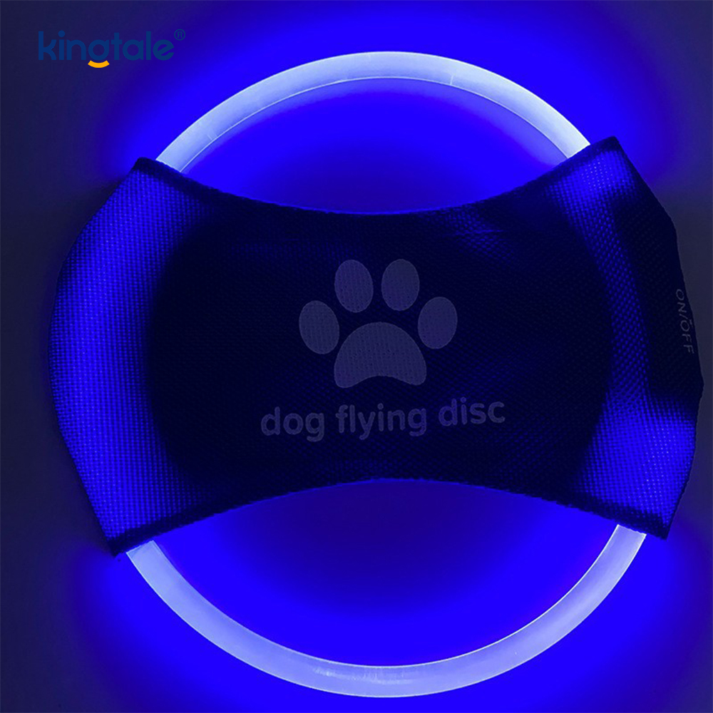 Pet Light-Up Frisbee High Visibility Lighted Pet Training Throwing Playing For Exercise