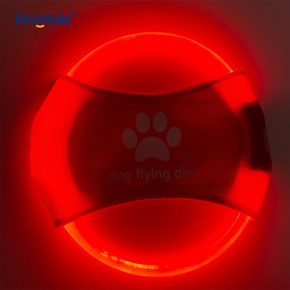 Pet Light-Up Frisbee High Visibility Lighted Pet Training Throwing Playing For Exercise