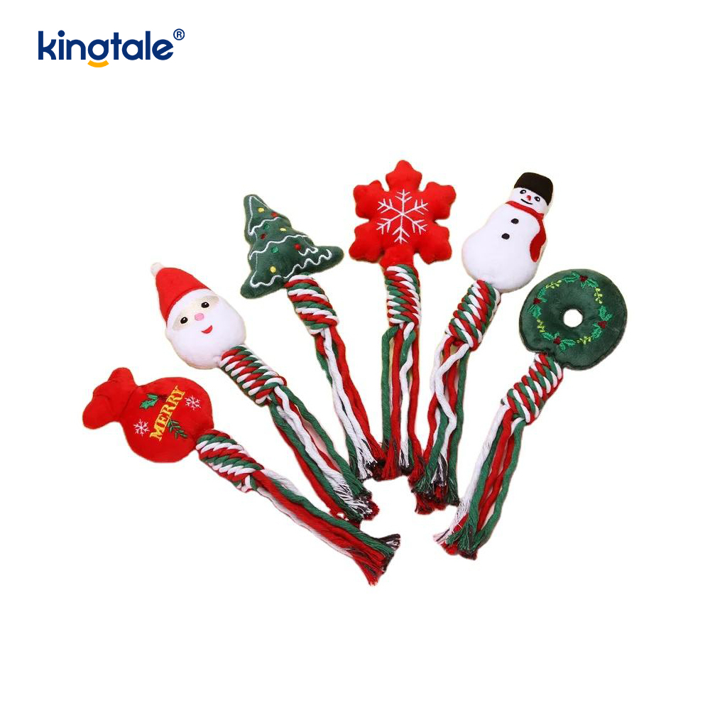 Pet Christmas Rope Plush Toys Puppy Chew Toy For Teething