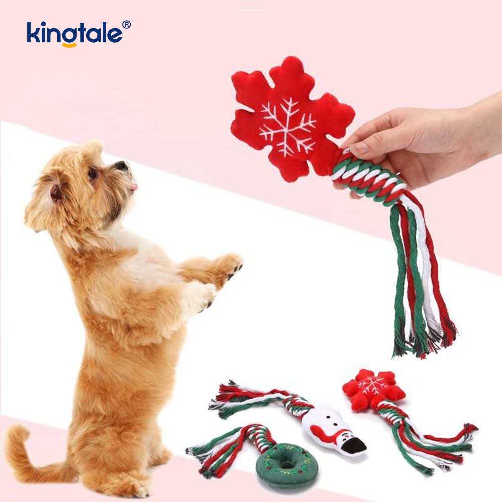 Pet Christmas Rope Plush Toys Puppy Chew Toy For Teething