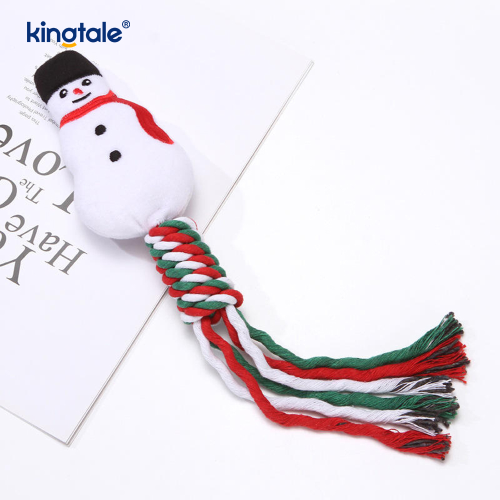 Pet Christmas Rope Plush Toys Puppy Chew Toy For Teething