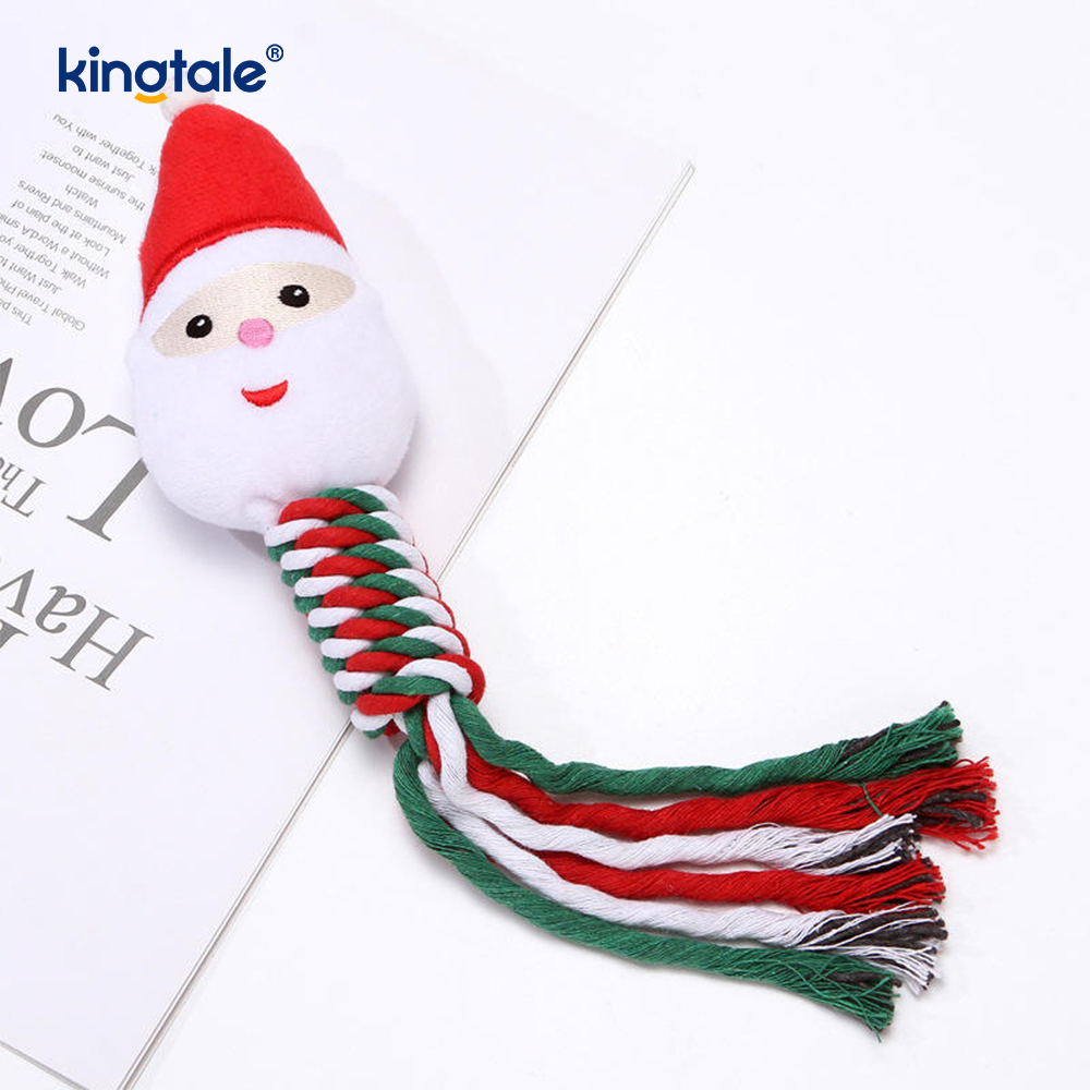 Pet Christmas Rope Plush Toys Puppy Chew Toy For Teething