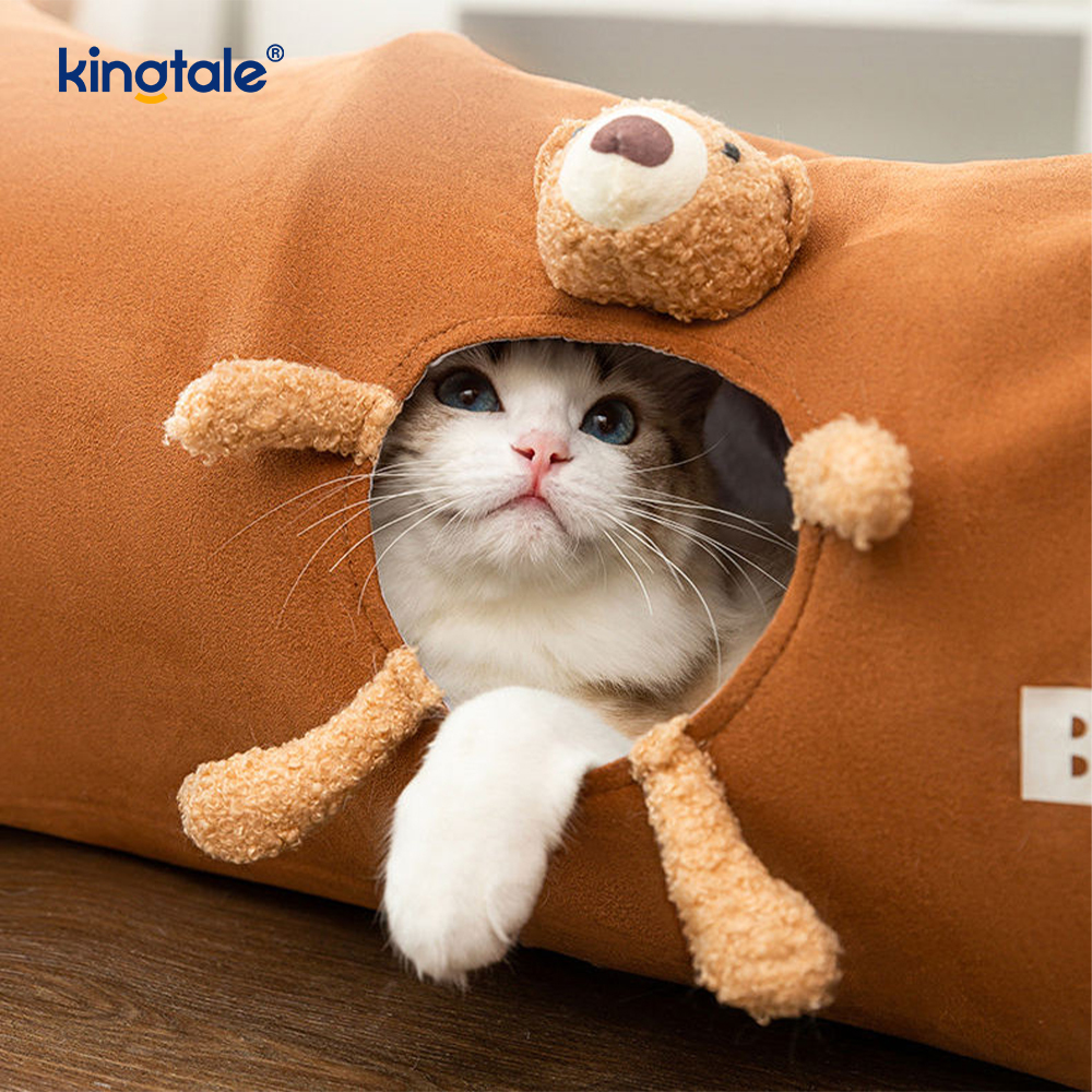 Collapsible Cat Toy Straight Cartoon Cat Tunnel Unny Interactive Cat Toy Gift For Cat