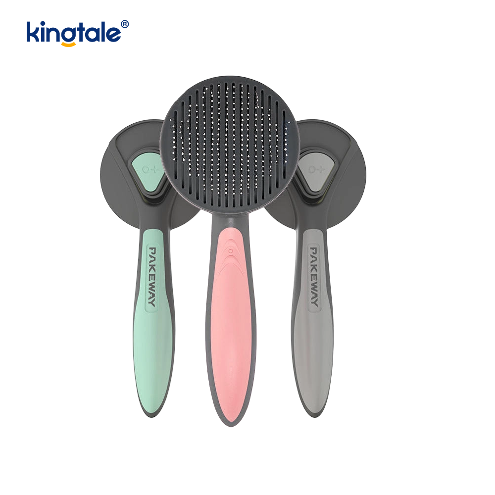Self Cleaning Slicker Brush & Pet Grooming Rake & Flea Comb For Dogs