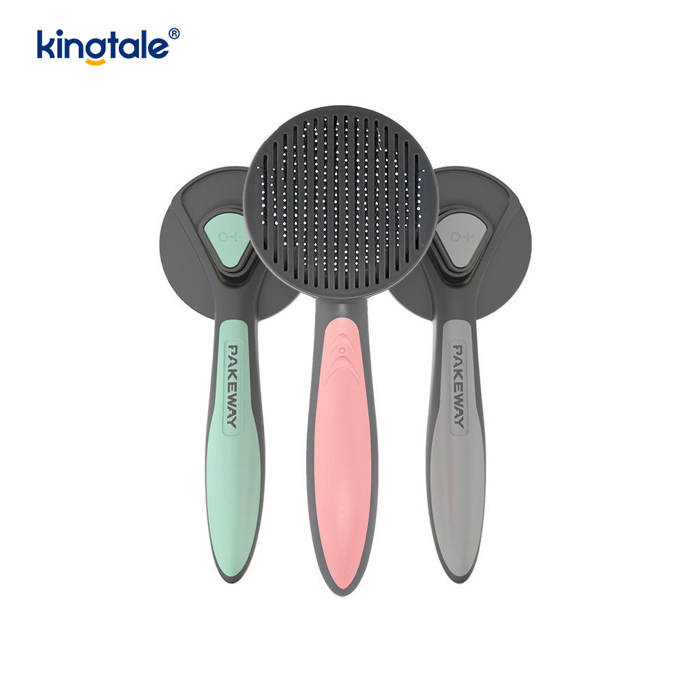 Self Cleaning Slicker Brush & Pet Grooming Rake & Flea Comb For Dogs