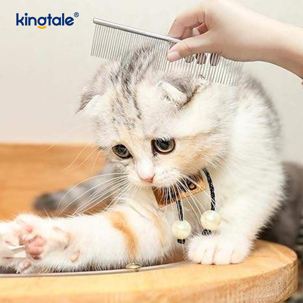 Stainless Steel Grooming Comb Dog Combs For Grooming, Metal Cat Comb For Removing Tangles And Knots