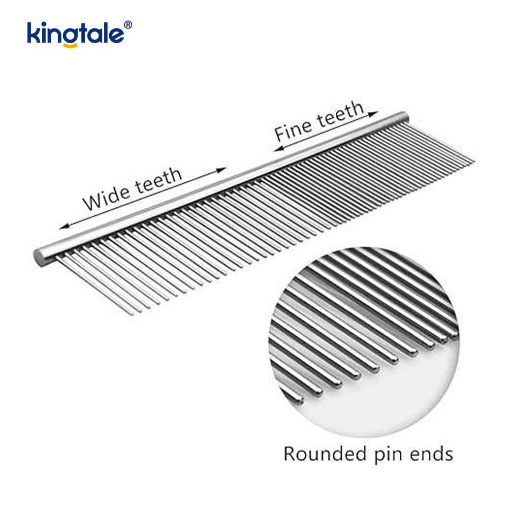 Stainless Steel Grooming Comb Dog Combs For Grooming, Metal Cat Comb For Removing Tangles And Knots