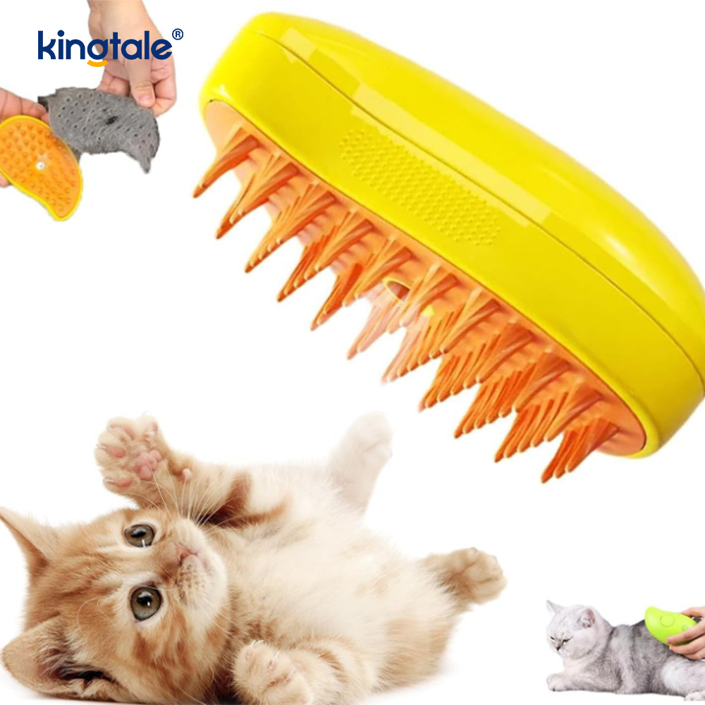 Cat Steam Brush 3 In 1 Steamy Pet Brush Silicone Massage Dog Hair Remover Comb