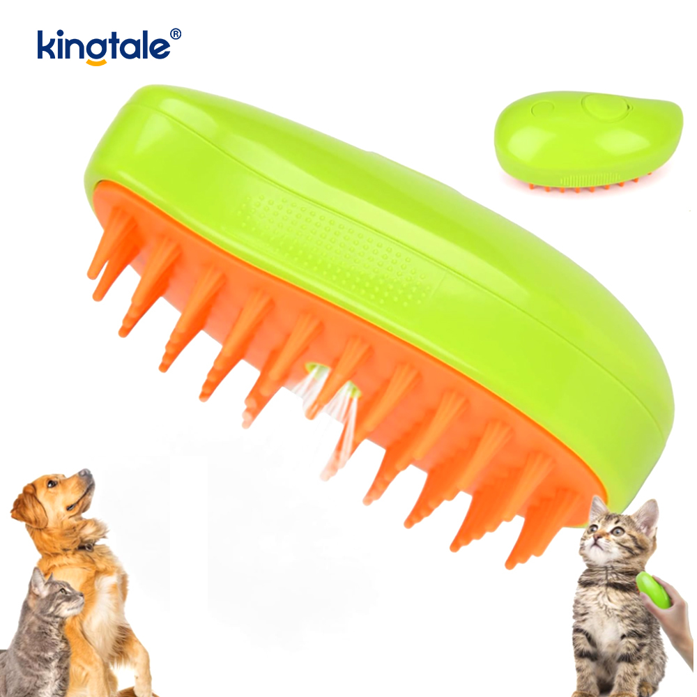 Cat Steam Brush 3 In 1 Steamy Pet Brush Silicone Massage Dog Hair Remover Comb