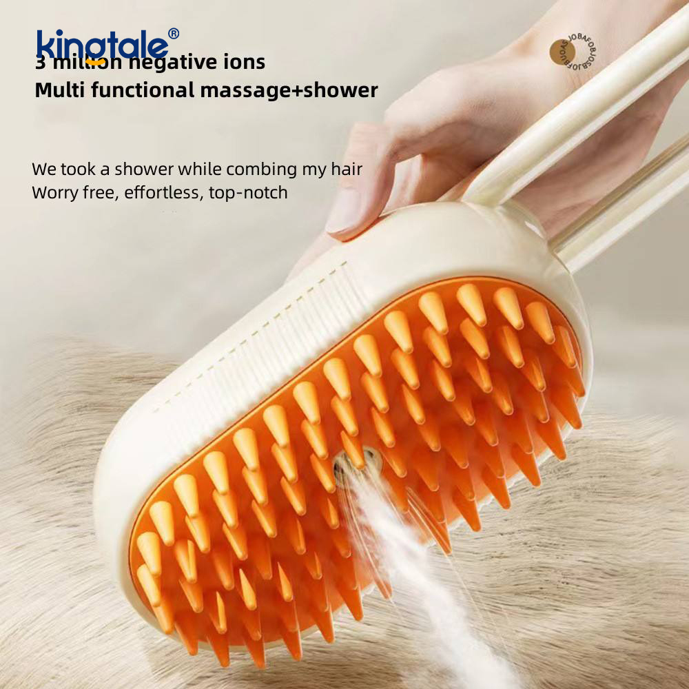 Cat Steam Brush 3 In 1 Steamy Pet Brush Silicone Massage Dog Hair Remover Comb