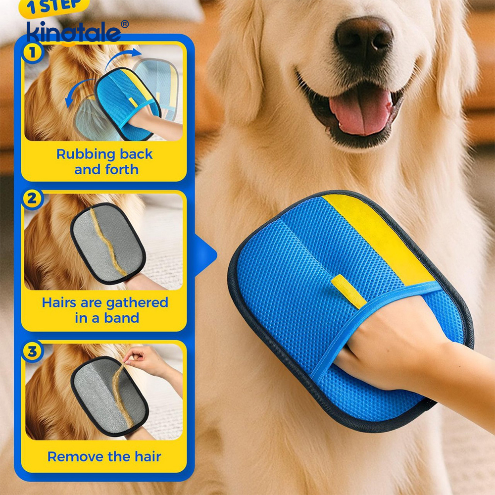 Pet Hair Removal Glove For Cats & Dogs Newly Pro Five-Finger Electrostatic Pet Hair Remover Gloves