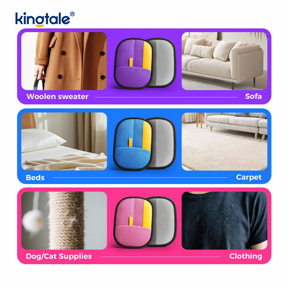 Pet Hair Removal Glove For Cats & Dogs Newly Pro Five-Finger Electrostatic Pet Hair Remover Gloves