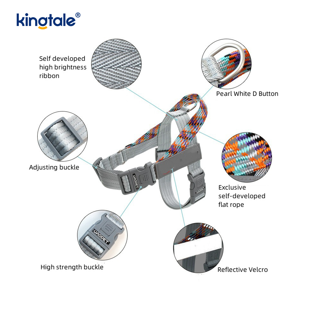 Developed Braid Nylon Webbing Highlight Reflective Dog Harness 