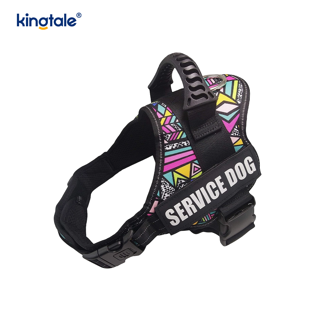 No Pull Reflective Designer Dog Harness Solid Nylon Rope Dog Leash 