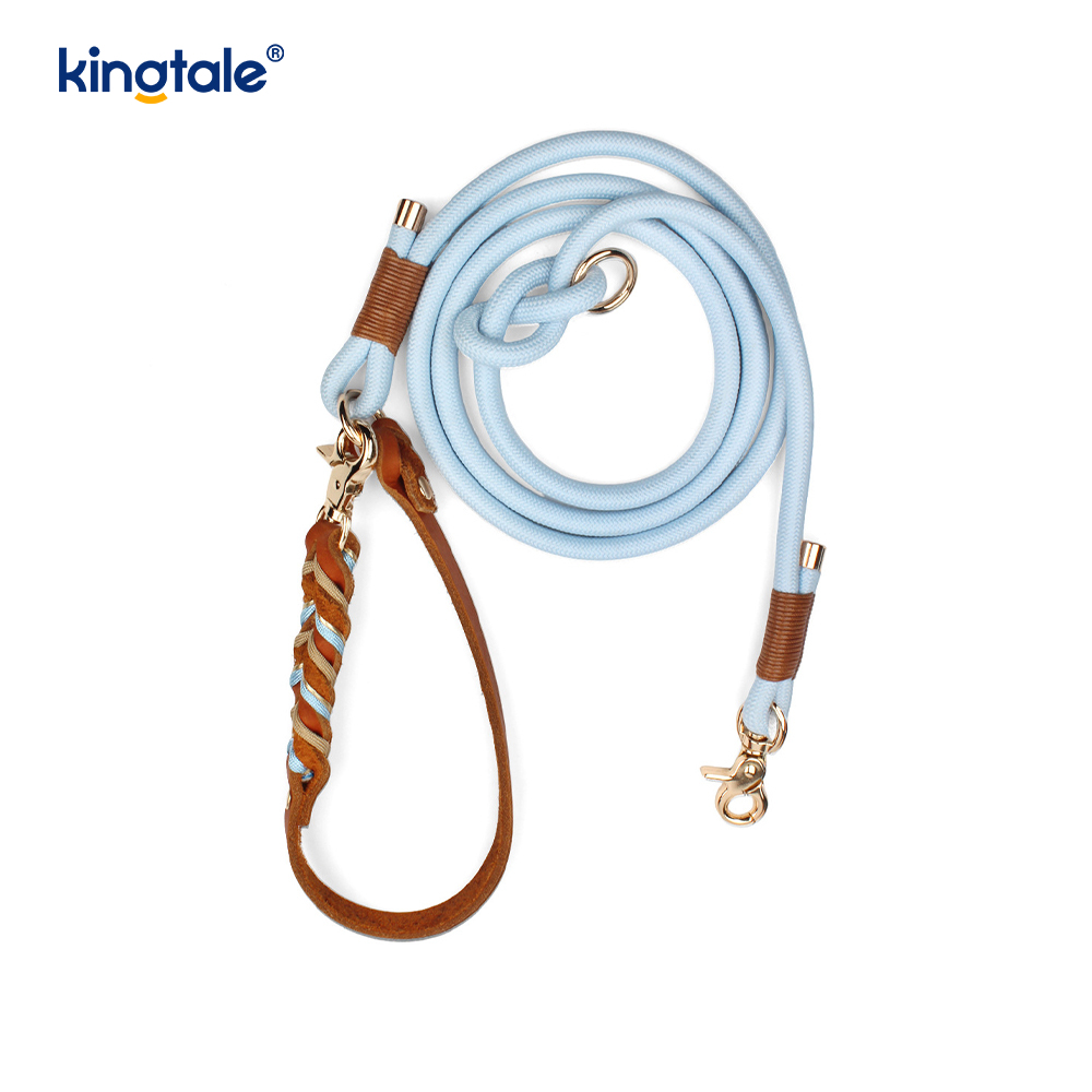 Genuine Leather Pet Collars & Leashes Dog Rope Collar & Leash Set