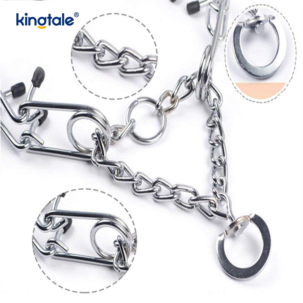 Pet Pinch Choke Collars Carbon Steel Metal Prong Dog Training Collar 