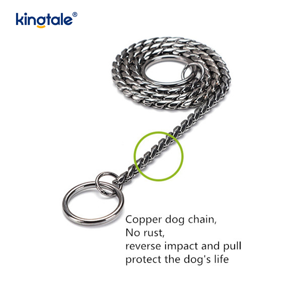 Pure Copper Metal Snake Dog Chain Collar For Small & Medium Dogs