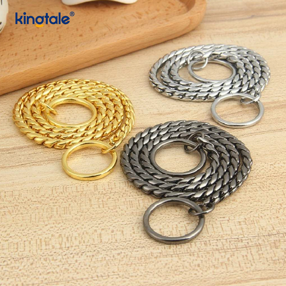 Pure Copper Metal Snake Dog Chain Collar For Small & Medium Dogs