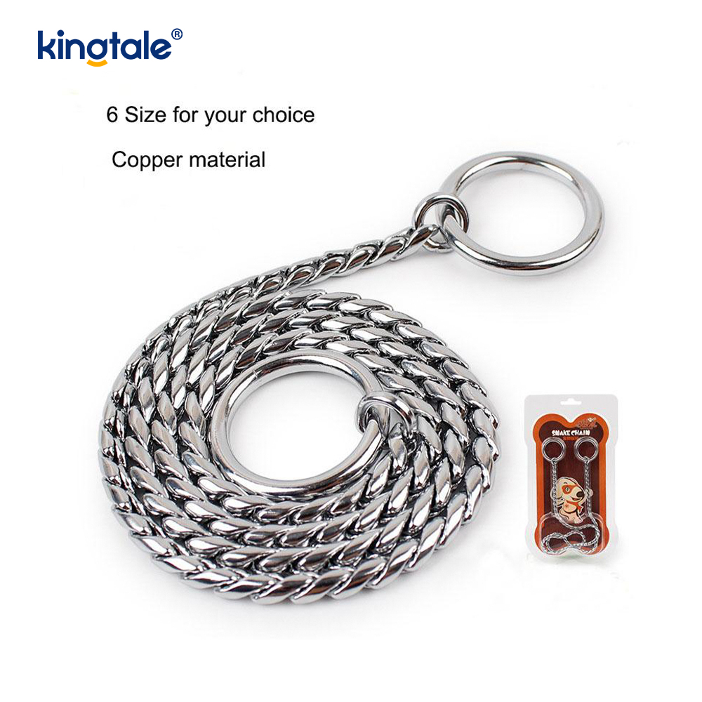 Pure Copper Metal Snake Dog Chain Collar For Small & Medium Dogs