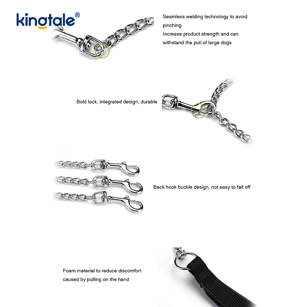Custom Metal Heavy Duty Dog Chain Lead With Foam Handle For Dogs