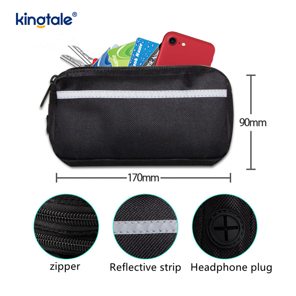 Reflective Elastic Double Running Pet Leash With Zipper Pouch