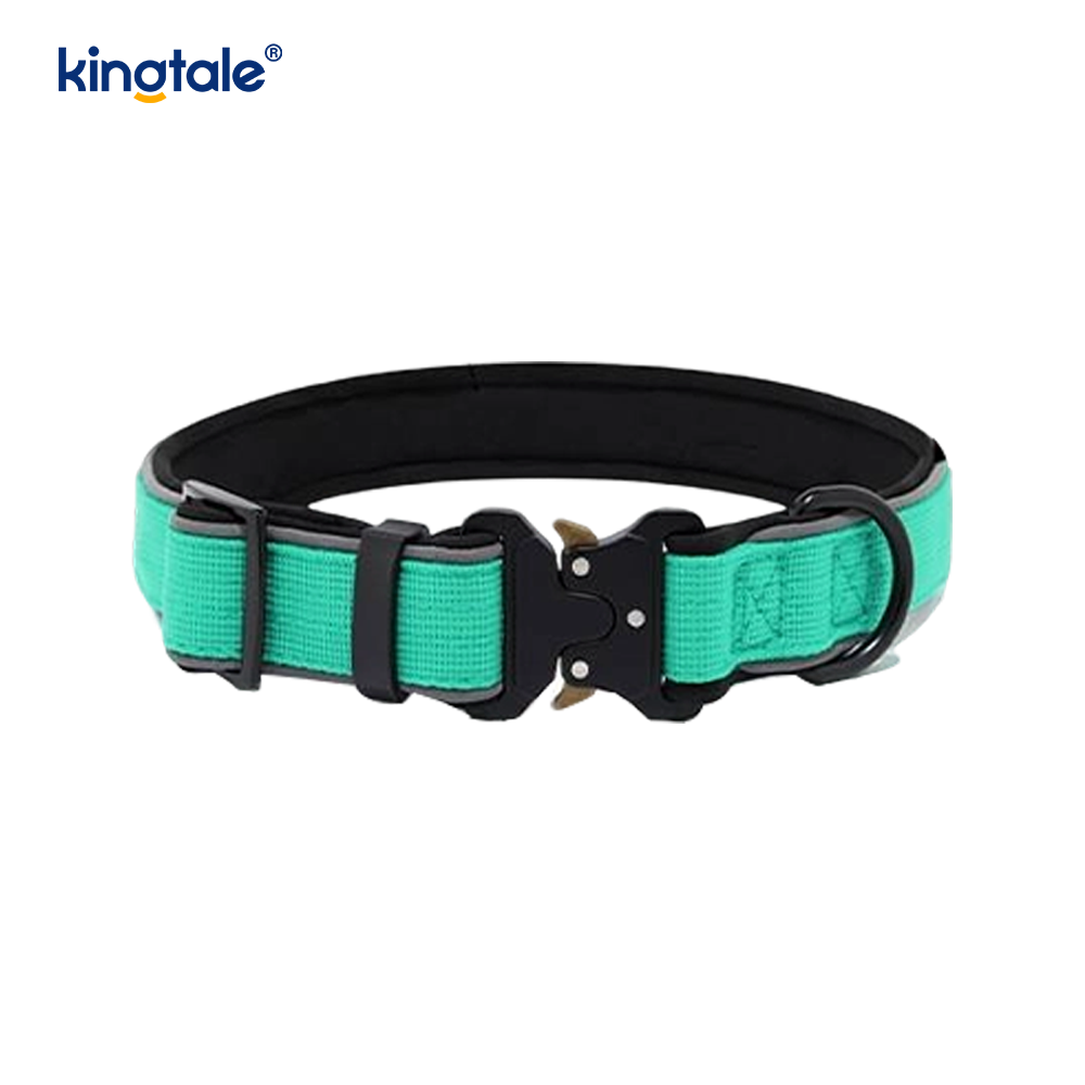 Heavy Adjustable Reflective Tactical Dog Collar Buckle For M L Dogs