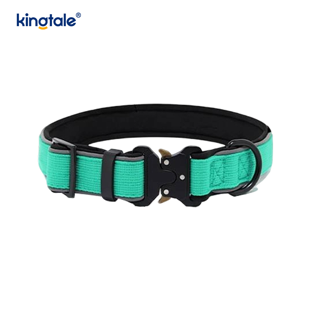 Heavy Adjustable Reflective Tactical Dog Collar Buckle For M L Dogs