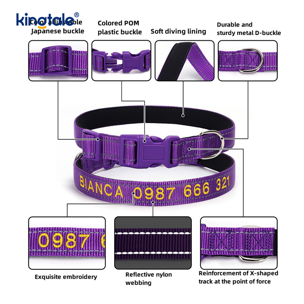 Service Dog Collar Coded Buckle Design For Preventing Accidents Warns