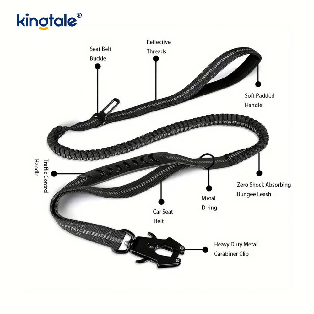 4 In 1 Heavy Duty Dog Lead With Car Seat Belt And Soft Padded Handle