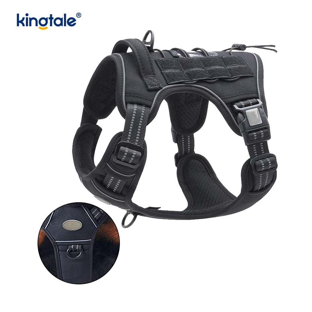 Solid No Pull Nylon Heavy Duty Dog Belt Vest Training Harnesses Chest